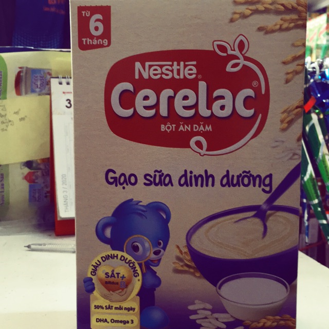 Bột ăn dặm Cerelac của Nestle các vị hộp giấy 200g(date t12/2020)