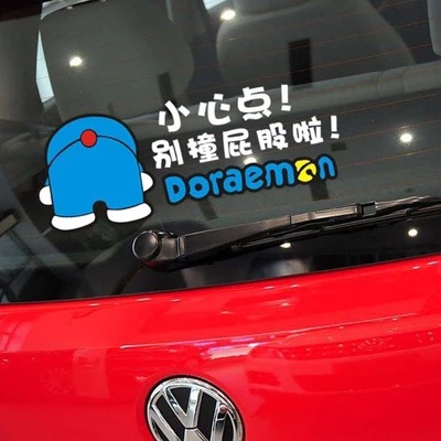 Miếng Dán Trang Trí Gương Chiếu Hậu Xe Hơi Hình Doraemon Chống Thấm Nước