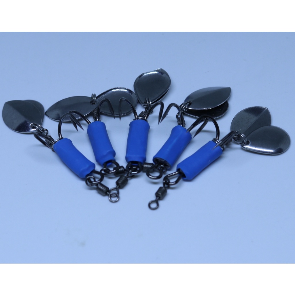 Double Hook - Lưỡi câu đôi đã gắn đầy đủ phụ kiện cho nhái hơi và nhái gỗ dùng để làm mồi câu cá lóc