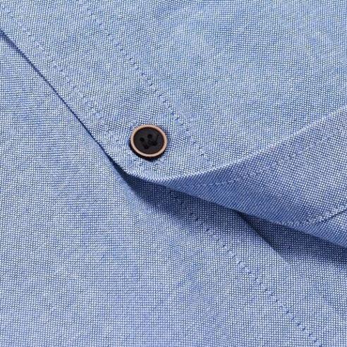 Áo sơ mi Cotton mềm ngắn tay màu xanh dương nhạt thời trang nam Pgt LAMUSELAND830