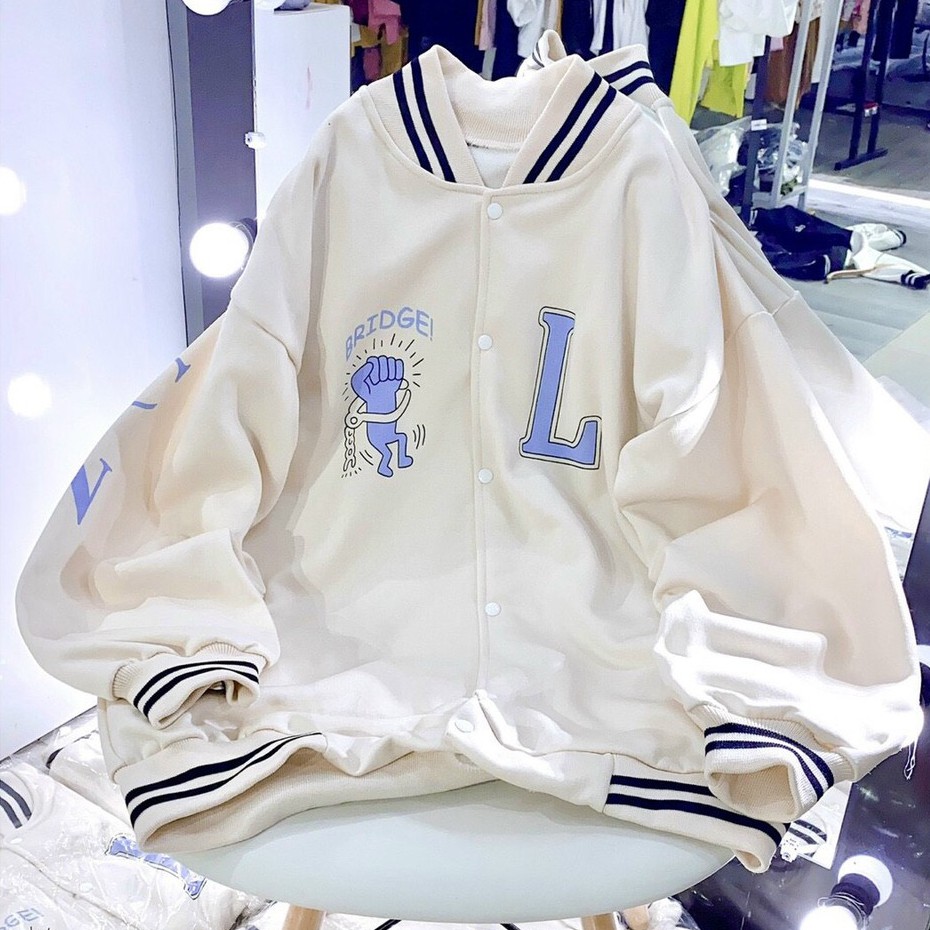 Áo Khoác Nữ, Áo Bomber Chữ L Chất Nỉ Ngoại Dày Dặn Hàng Loại 1 - Siêu Bán Chạy