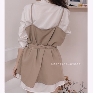 Set áo vest vạt chéo