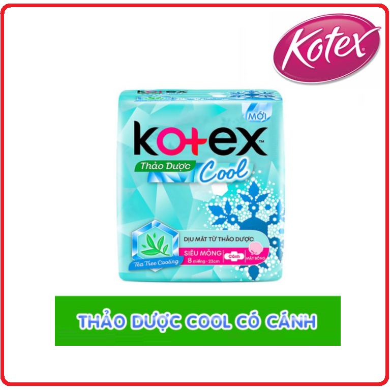 Combo Lốc 8 Gói Băng Vệ Sinh KOTEX Cool Gói 8 Miếng 23cm