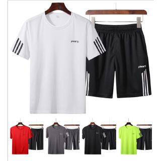 Set Đồ Thể Thao Áo Thun Tay Ngắn + Quần Lửng Năng Động Thời Trang Dành Cho Nam