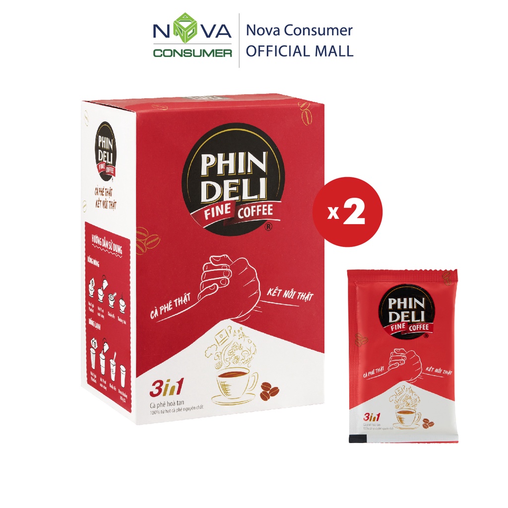 [Combo 2 hộp] Cà Phê Hòa Tan PhinDeli 3in1 (17g x 18 gói x 2 hộp) | BigBuy360 - bigbuy360.vn