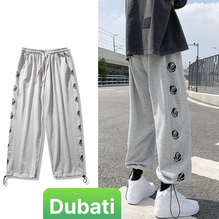 QUẦN JOGGER THỂ THAO NAM NỮ ỐNG BO HỌA TIẾT QUẢ CẦU PHONG CÁCH HOT TREND 2022- DUBATI FASHION