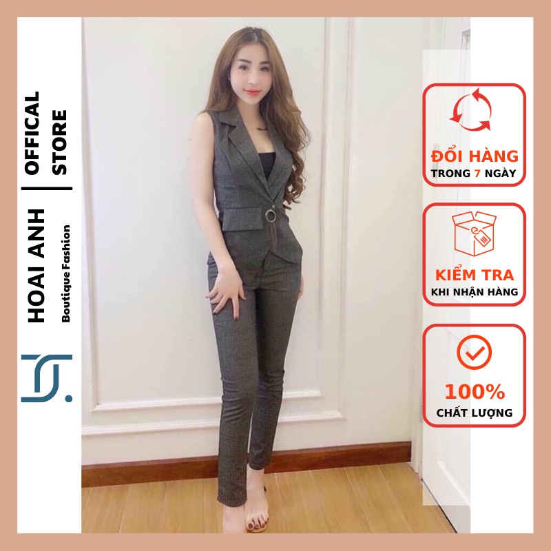Set VEST quần dài 3 món tối giản sang trọng, đi học đi làm siêu đẹp