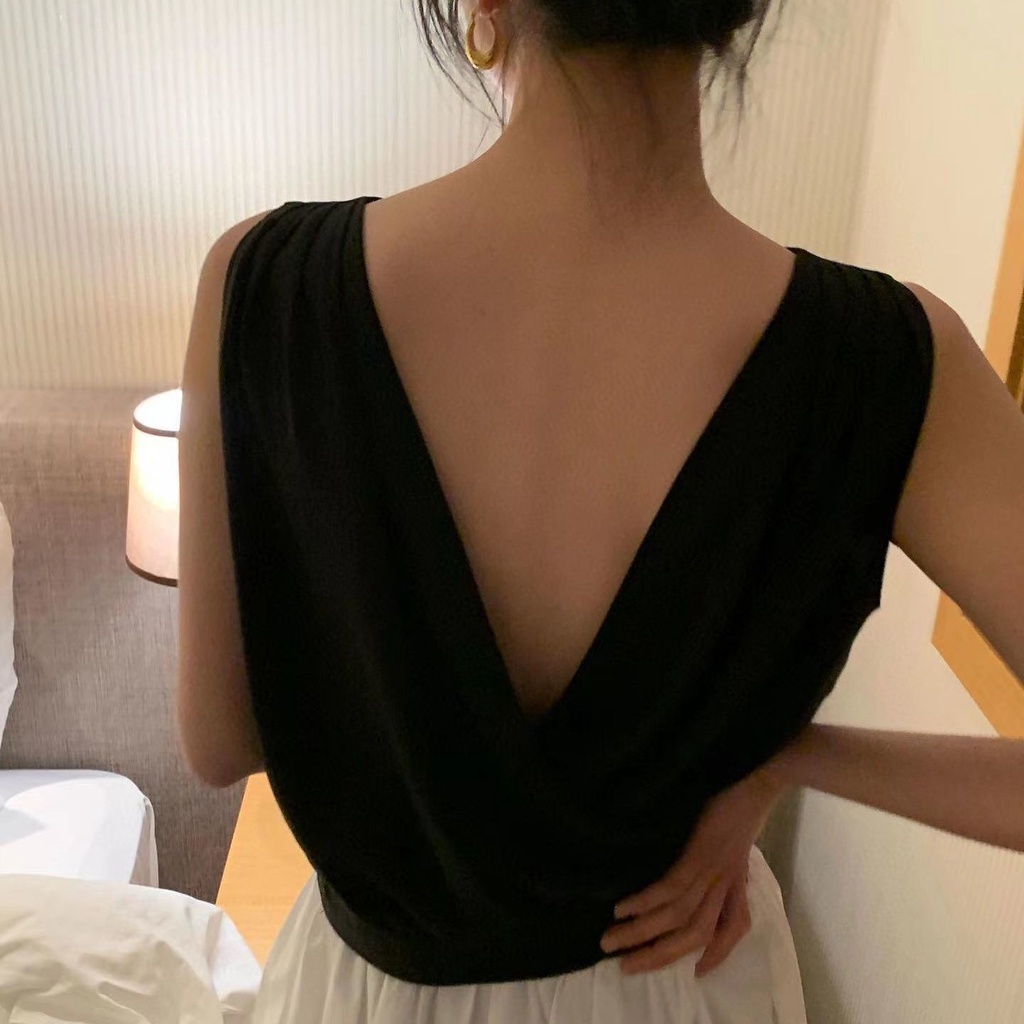 Bán Chạy!Áo Voan Không Tay Chiết Eo Thời Trang Mùa Hè Hàn Quốc 2022 Dành Cho Nữ