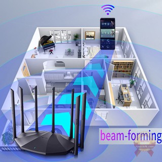 Router phát wifi tenda 7 ăn ten râu 6dBi 5gHz và 2.4gHz AC23 AC2100 M Dual Band Mu-Mimo 4x4