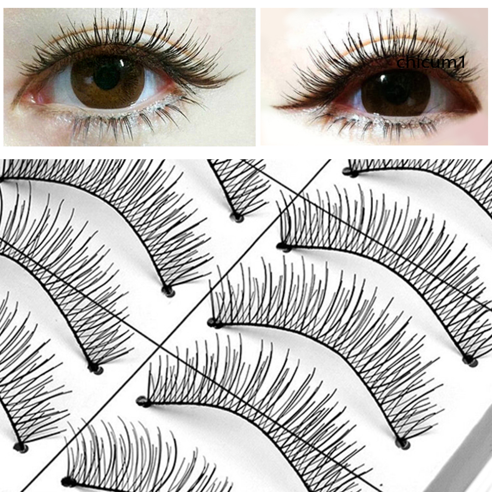[Hàng mới về] Bộ 10 cặp lông mi giả dài mềm mại làm bằng thủ công