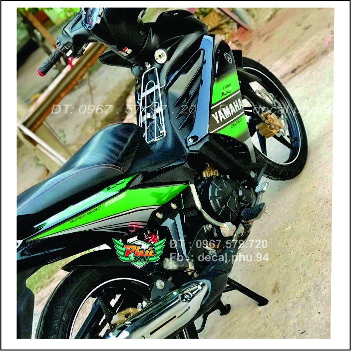 Tem Exciter 135 Lc xanh lá đen (B)