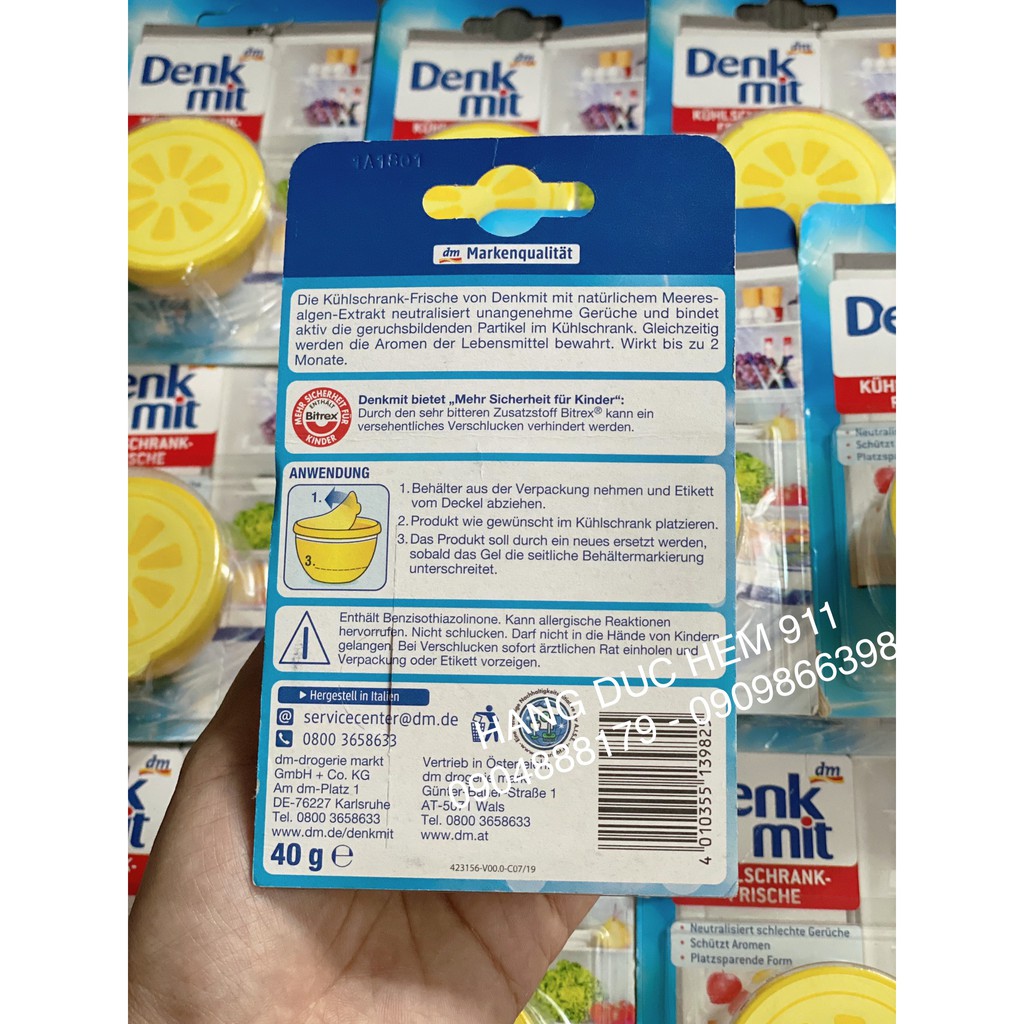 Sáp thơm tủ lạnh Denkmit nội địa Đức
