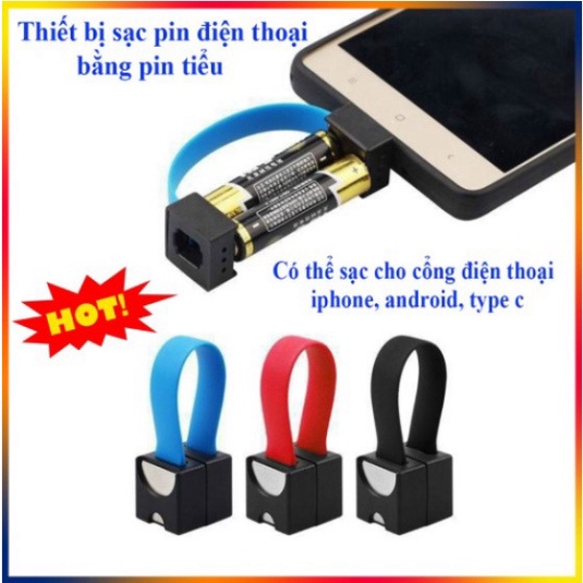 ⚡️𝓝𝓱𝓪𝓷𝓱, 𝓖𝓸̣𝓷, 𝓝𝓱𝓮̣⚡️Thiết bị sạc pin điện thoại bằng pin tiểu cho Iphone, Android Micro USB, Type C