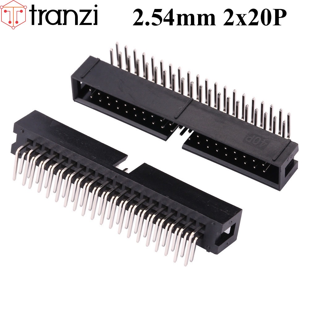 Giắc cắm header 2.54mm IDE IDC DC3 2x20P chân cắm cong đen - túi 5 cái