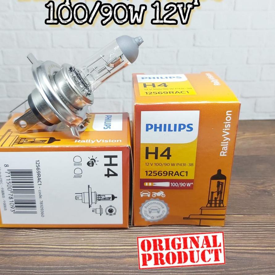 PHILIPS 1 Bóng Đèn Halogen H4 100 / 90 Watt 12v