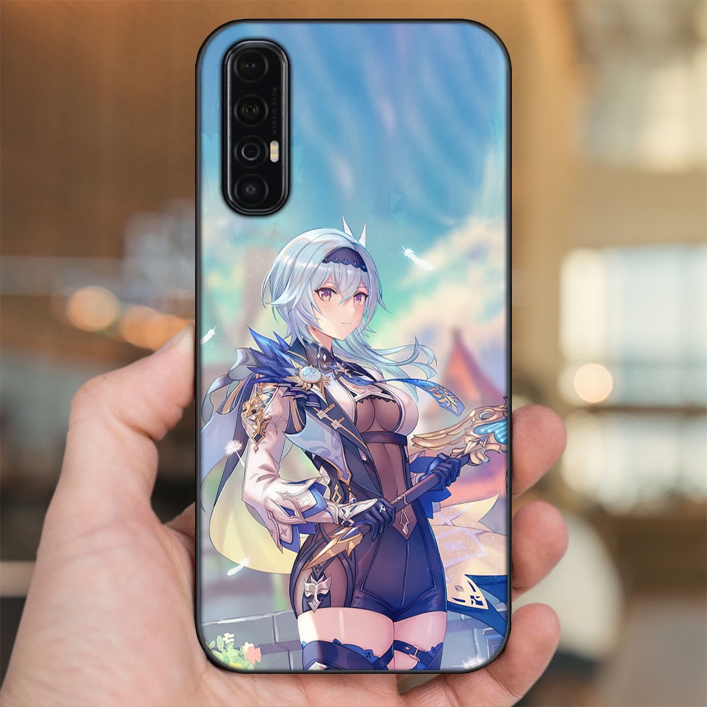Ốp lưng Oppo Reno 3 Pro viền đen in hình Eula Genshin Impact