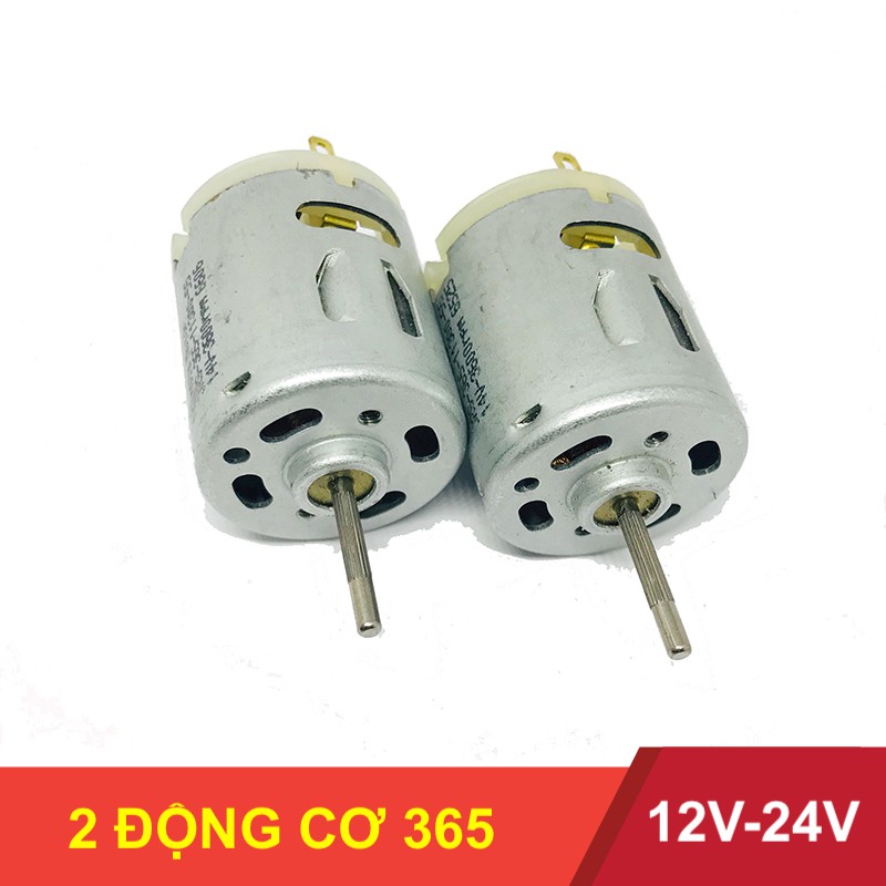 2 Động cơ motor mô tơ mini JRS 365 cực mạnh chạy êm 14-24VDC - 3600-6000rpm - LK0015-2