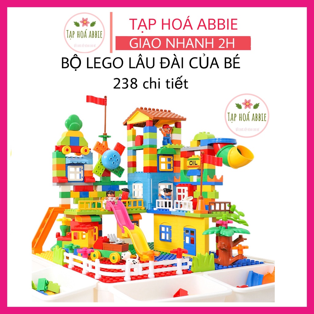 Đồ chơi xếp hình lâu đài size lego Duplo , mô hình xây dựng lắp ráp cho bé thoả sức sáng tạo phát triển tư duy