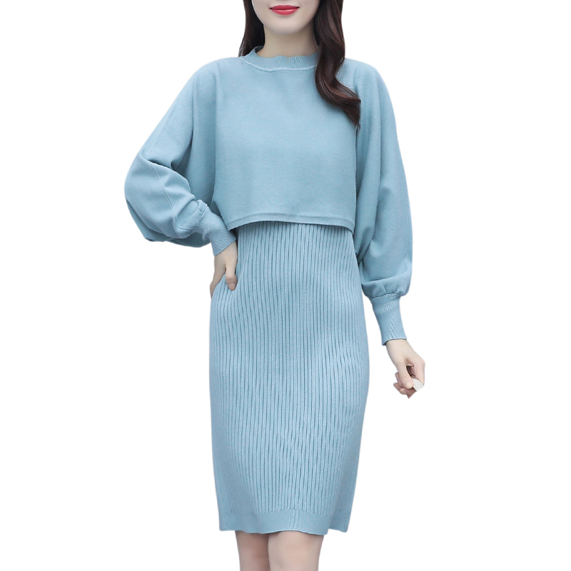 Bộ áo len liền quần áo Dệt Kim Nhẹ cao cấp mẫu mới năm 2020 thời trang thu đông, áo len hai mảnh 25-35 tuổi