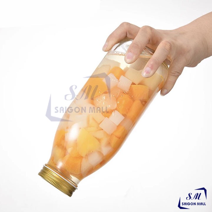 Chai thủy tinh lớn 1000ml MASON, chai thủy tinh 1 lít nắp thiếc đựng nước....