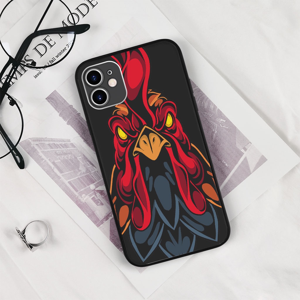 Ốp điện thoại con gà chiến mắt hung hăng chính hãng ECOMEX cho Iphone 6 7 8 Plus 11 12 13 mini Pro Max X Xr MYS20220533