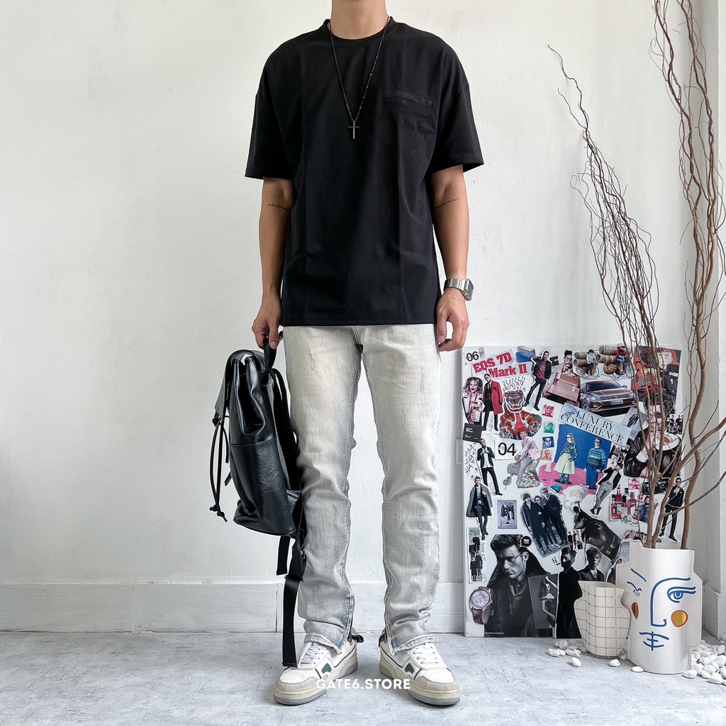 Quần Jean Nam DC, quần bò dáng slimfit co giãn khóa zip chân màu Denim Vintage - GATE6 - #4809