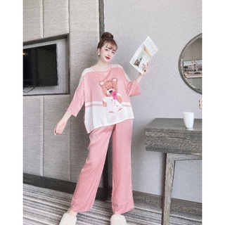 Đồ Bộ Dài Lụa Latin Freesize 40-60kg From Cánh Dơi