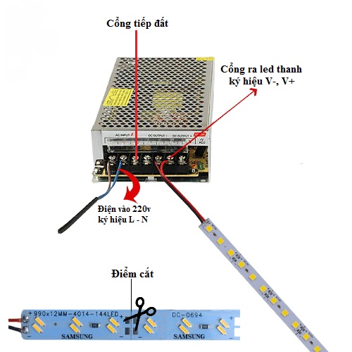 Đèn Led Thanh Nhôm 12V 1Met SAMSUNG