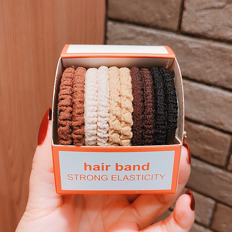 Set 8-10 sợi thun cột tóc nhiều kiểu dáng màu sắc cho nữ bao đẹp