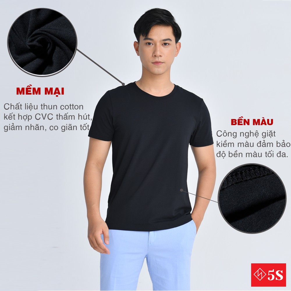 Áo Phông Nam 5S (9 màu) Tay Ngắn Premium, Chất Thun Mềm Mại, Thấm Hút Mồ Hôi, Co Giãn Thoải Mái (TSO21003-03) | BigBuy360 - bigbuy360.vn