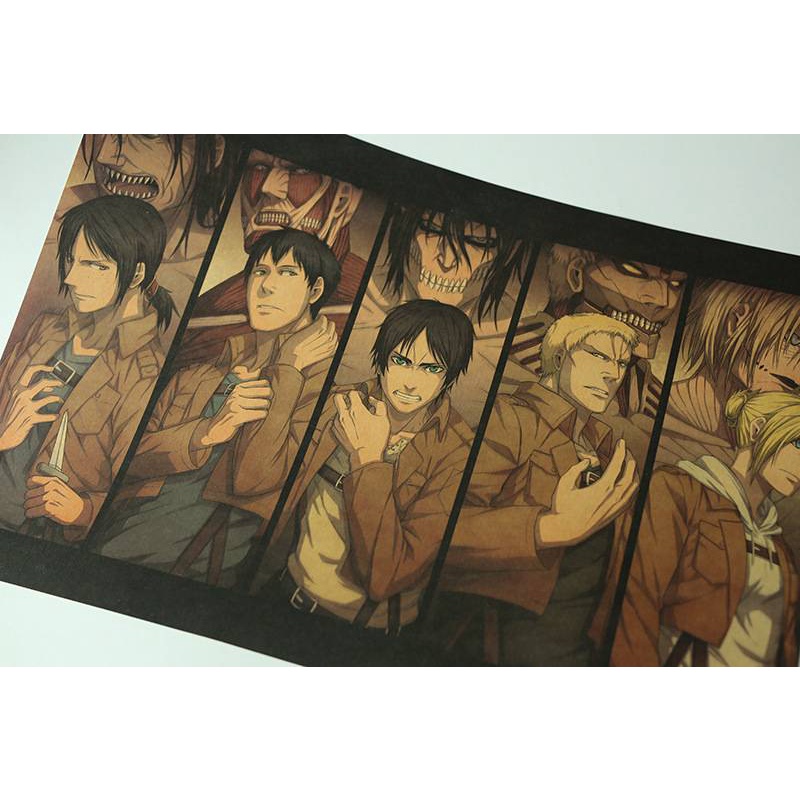 Áp Phích Trang Trí Nội Thất Hình Attack On Titan 50x35cm