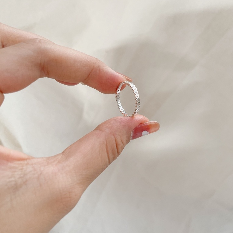 Nhẫn bạc nữ TLEE tim kết mở TleeJewelry