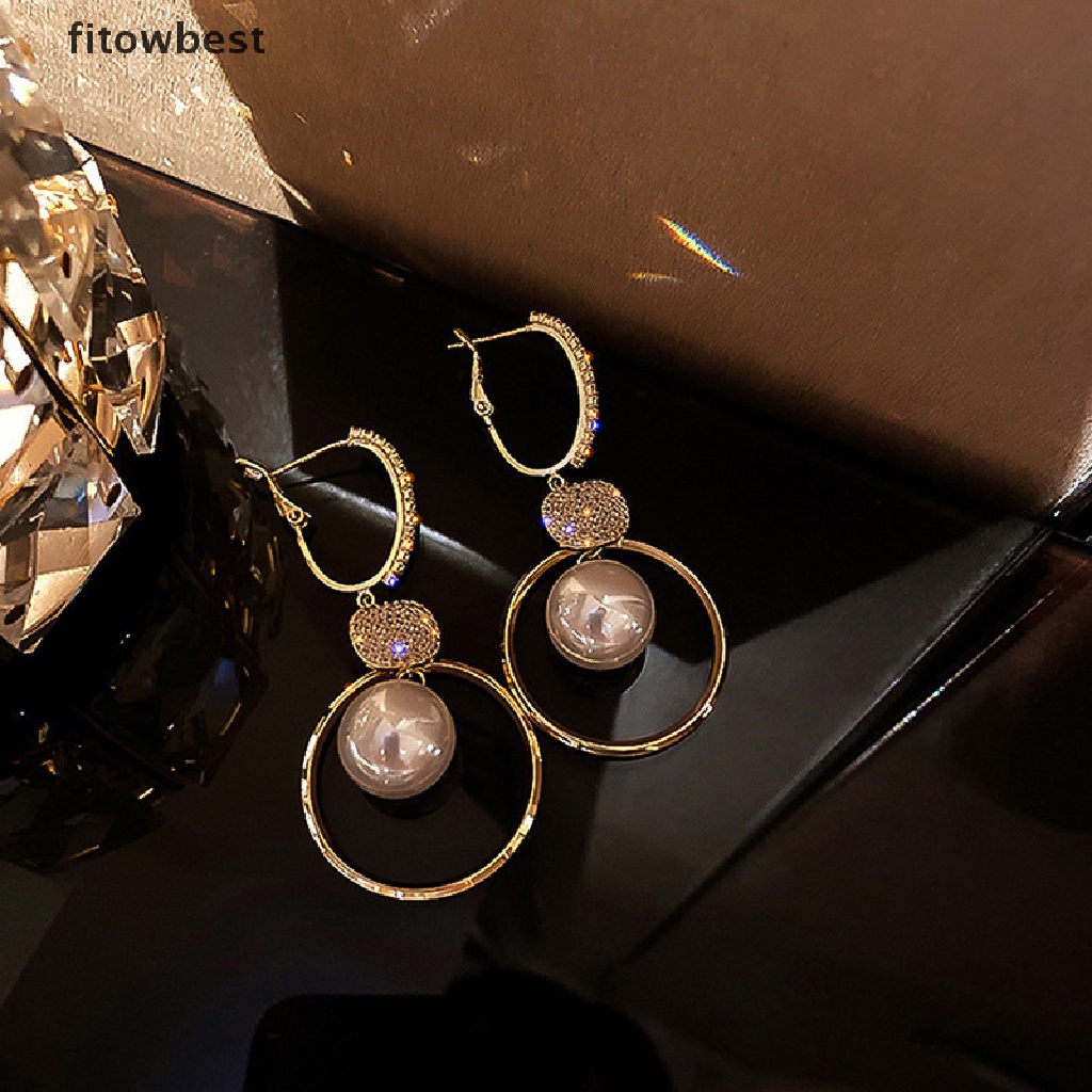 Ftvn Bông Tai Dáng Dài Đính Ngọc Trai Nhân Tạo Thời Trang Hàn Quốc Cho Nữ