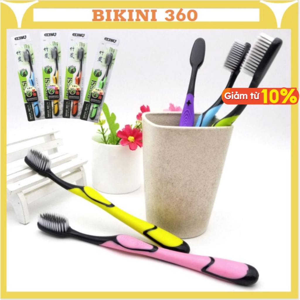 Bàn chải đánh răng than hoạt tính hàn quốc BOSSI mềm mại không chảy máu chân răng