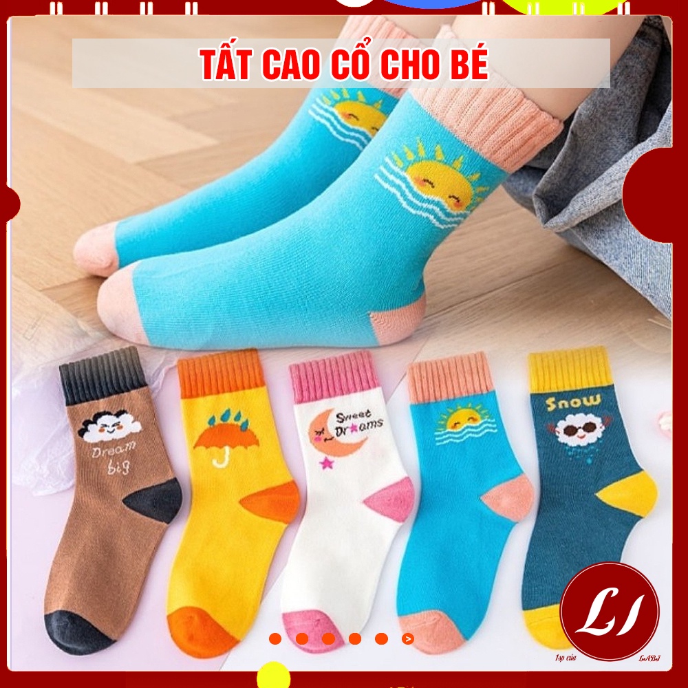 Tất cao cổ THỜI TIẾT mềm mịn, giữ ấm chân cho bé 0-8 tuổi (1 đôi)