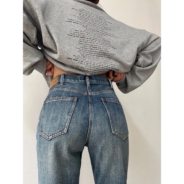 Quần suông loe xanh