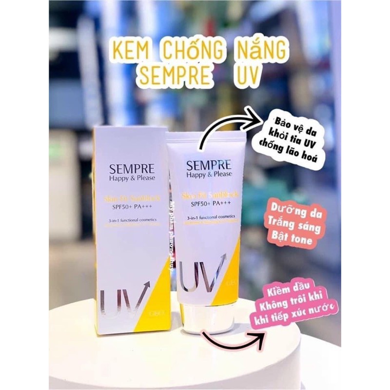 [Chính hãng] [Rẻ vô địch]  Kem Chống Nắng Geo Lamy Sempre Happy & Please Skin Fit Sunblock SPF50+ PA+++