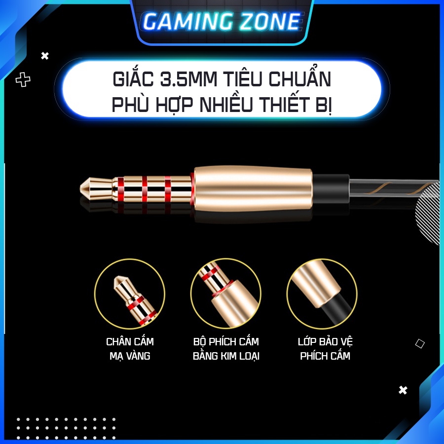 Tai nghe chơi game siêu bass QKZ CK8 có dây chống rối, mic đàm thoại