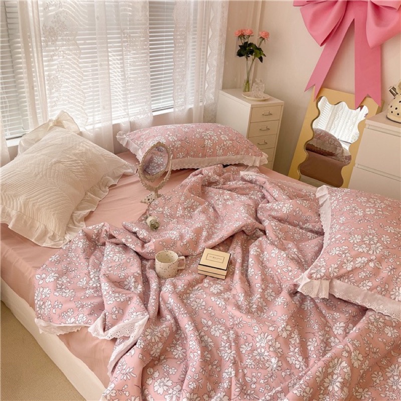 Set Chăn Ga Đũi Trần Bông Cao Cấp Mềm Mát 9 Mẫu Cực Xinh (Shinbedding_decor)