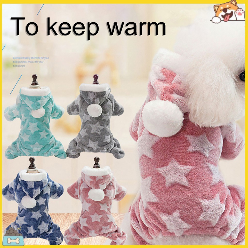 Áo khoác có nón trùm họa tiết ngôi sao cho chó cưng