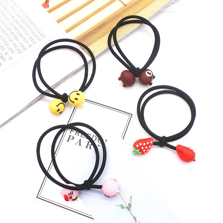 Chun buộc tóc hoạt hình ngộ nghĩnh 2 vòng dây - Dây buộc tóc 2 vòng dây    Clovershop68