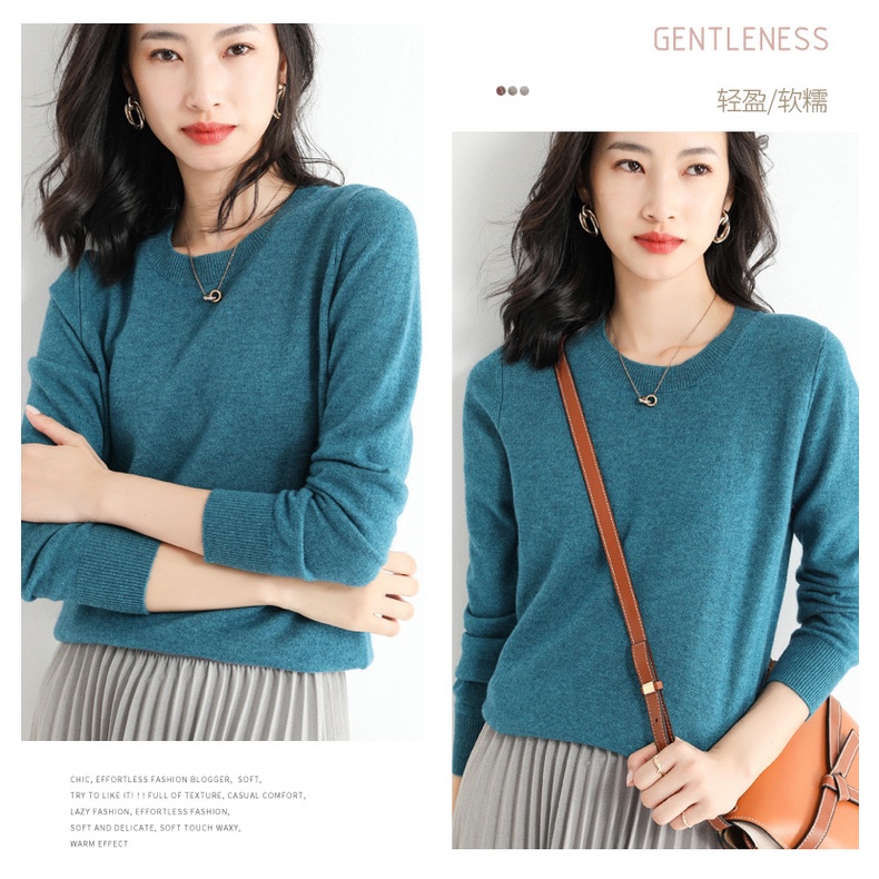 Áo Sweater Nữ Tay Dài Cổ Tròn