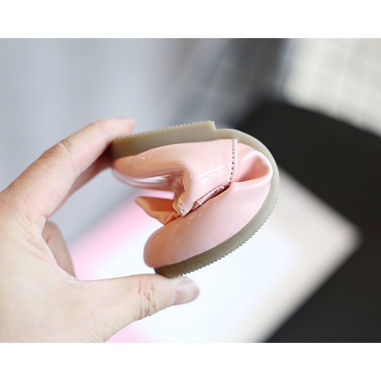 Thời Trang Giày Búp Bê Da Đế Mềm Chống Trượt Màu Kẹo Ngọt Đính Nơ Lớn Phong Cách Hàn Quốc Cho Bé Gái