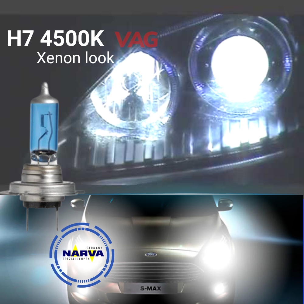 Bóng Đèn Pha Cos ôtô H7 12V 55W Ánh sáng Trắng 4500k Chính Hãng Narva Germany, Bảo hành 3 tháng