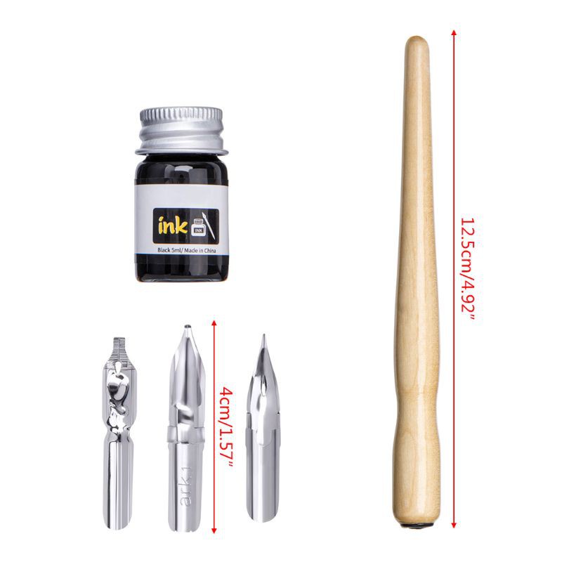 Bộ Giá Đỡ Bút Vẽ Thư Pháp 3 Cây Bằng Gỗ Tiện Dụng