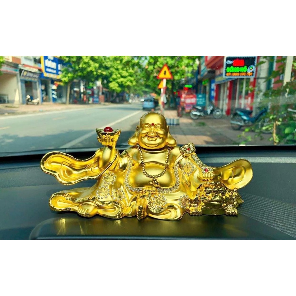 Tượng Phật Di Lặc Vật Phẩm Phong Thủy - Tượng Phật Mạ Vàng Trang Trí Taplo, Bàn Làm Việc