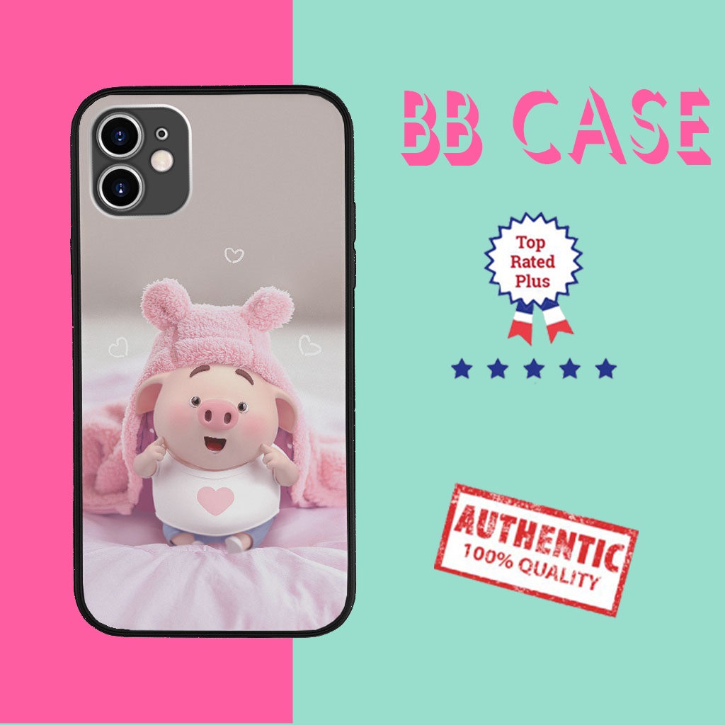 Ốp dẻo iphone xinh xắn ốp lưng chú lợn khoác áo lông thú dễ thương dành cho Iphone 5 đến 12 Promax PIG20210161