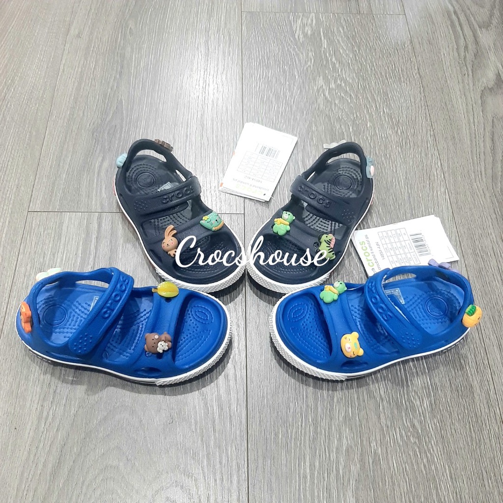 (Hàng cao cấp) Sandal crocs band quai ngang, xăng đan cross trẻ em 2 màu navy và xanh blue - Crocshouse
