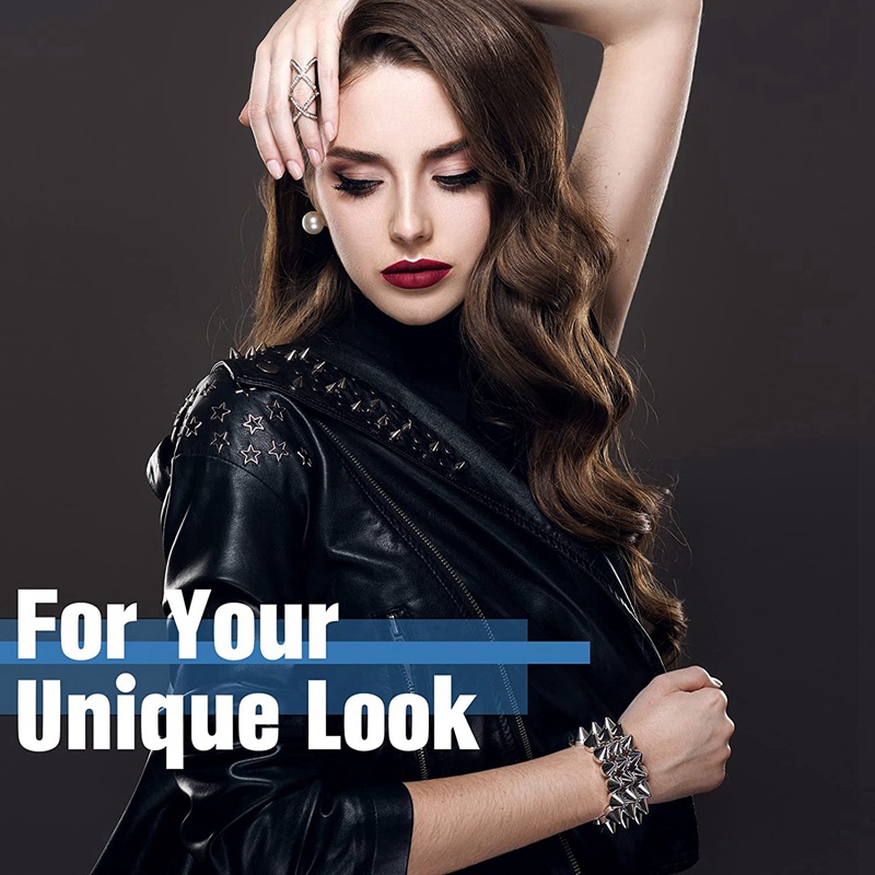 Bộ 150 Đinh Tán Hình Nón Và Đinh Tán Bằng Bạc Cho Thắt Lưng Quần Áo Da DIY