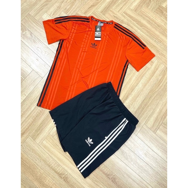 Bộ short nam cộc hè,bộ thể thao nam 3 sọc cổ tròn ép Vân cao tần chất mát, mềm mịn, mặc cực thời trang, chuẩn soái ca